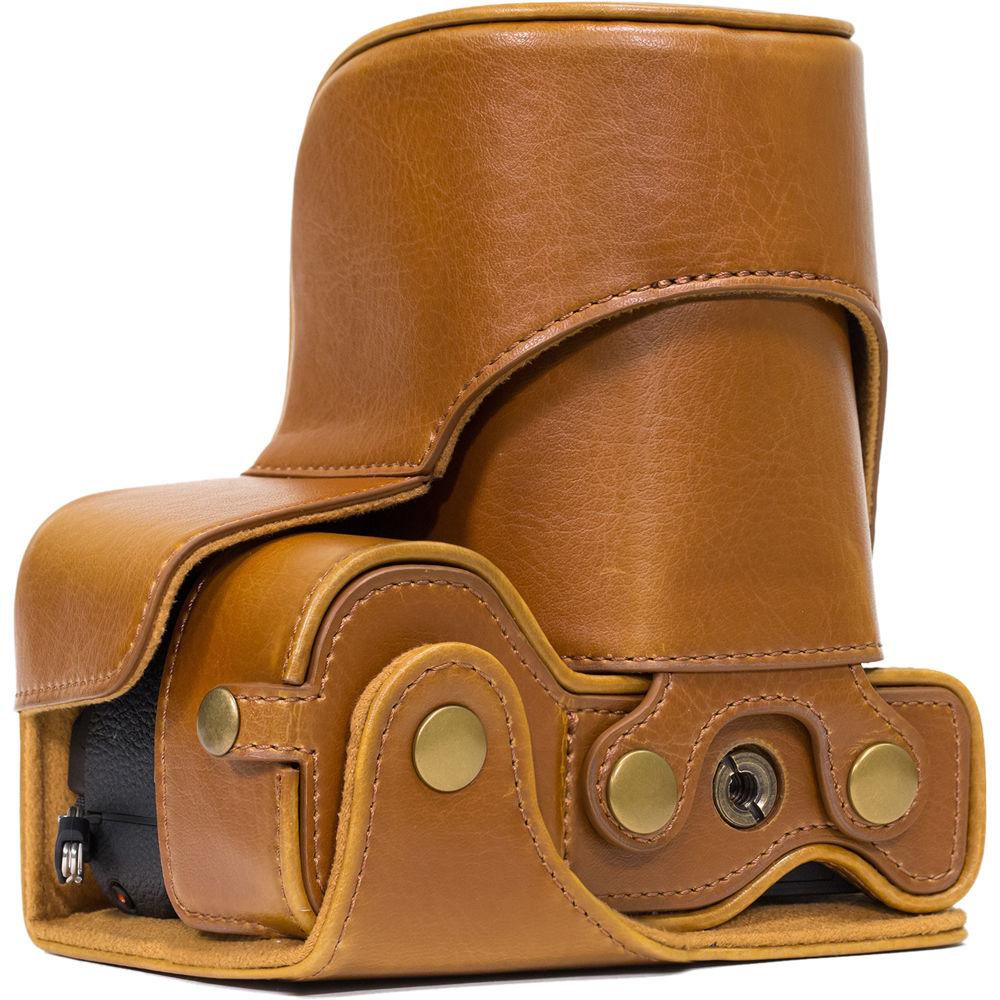 MegaGear MG1016 Ever Ready Leather Case with Bottom Opening for Sony a6500 ILCE-6500 with 16-70mm