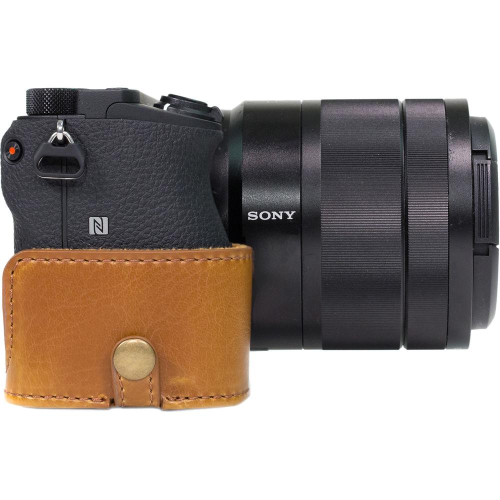 MegaGear MG1016 Ever Ready Leather Case with Bottom Opening for Sony a6500 ILCE-6500 with 16-70mm