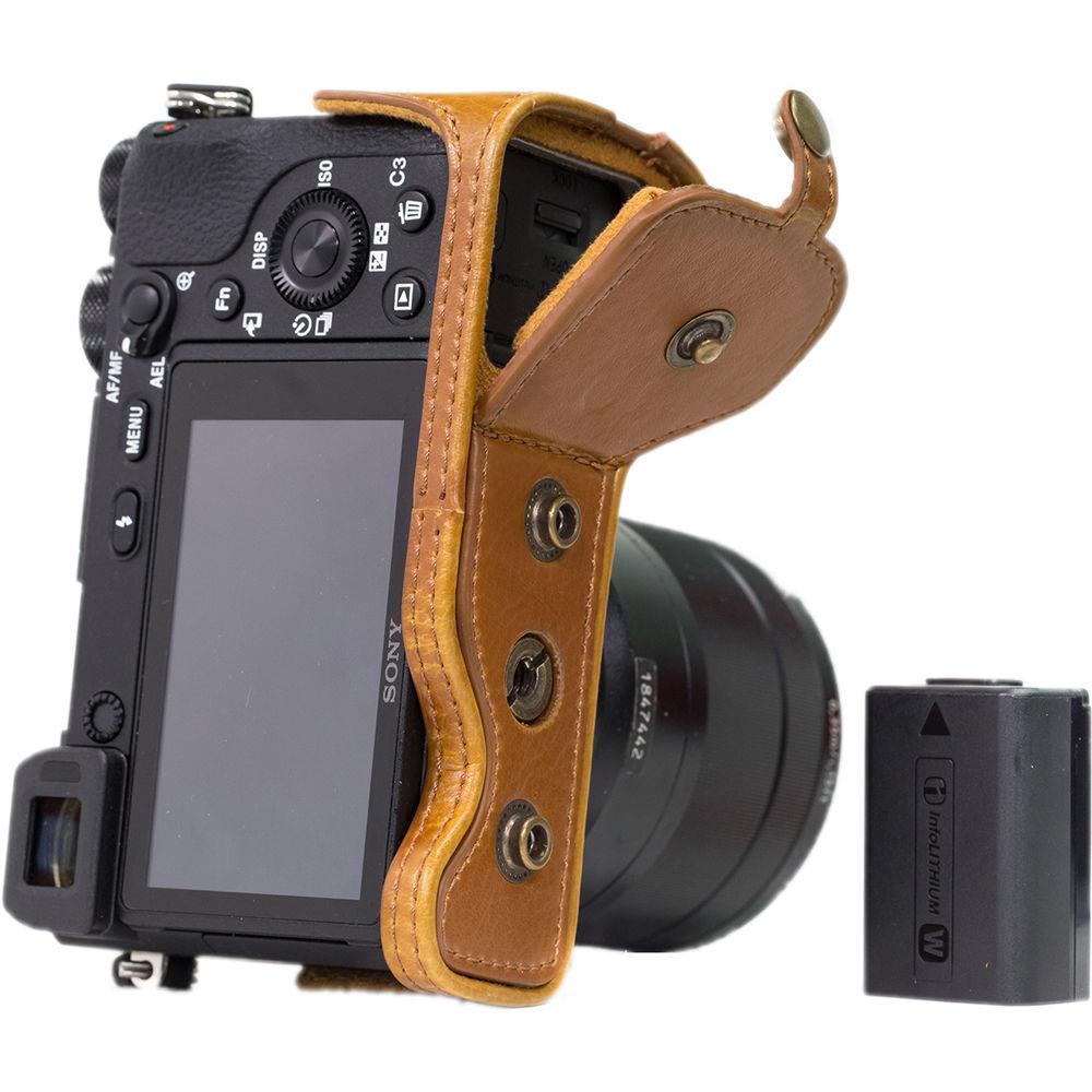 MegaGear MG1016 Ever Ready Leather Case with Bottom Opening for Sony a6500 ILCE-6500 with 16-70mm