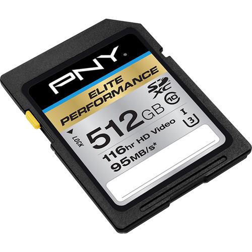 PNY Technologies 512GB Elite Performance UHS-1 SDXC Memory Card