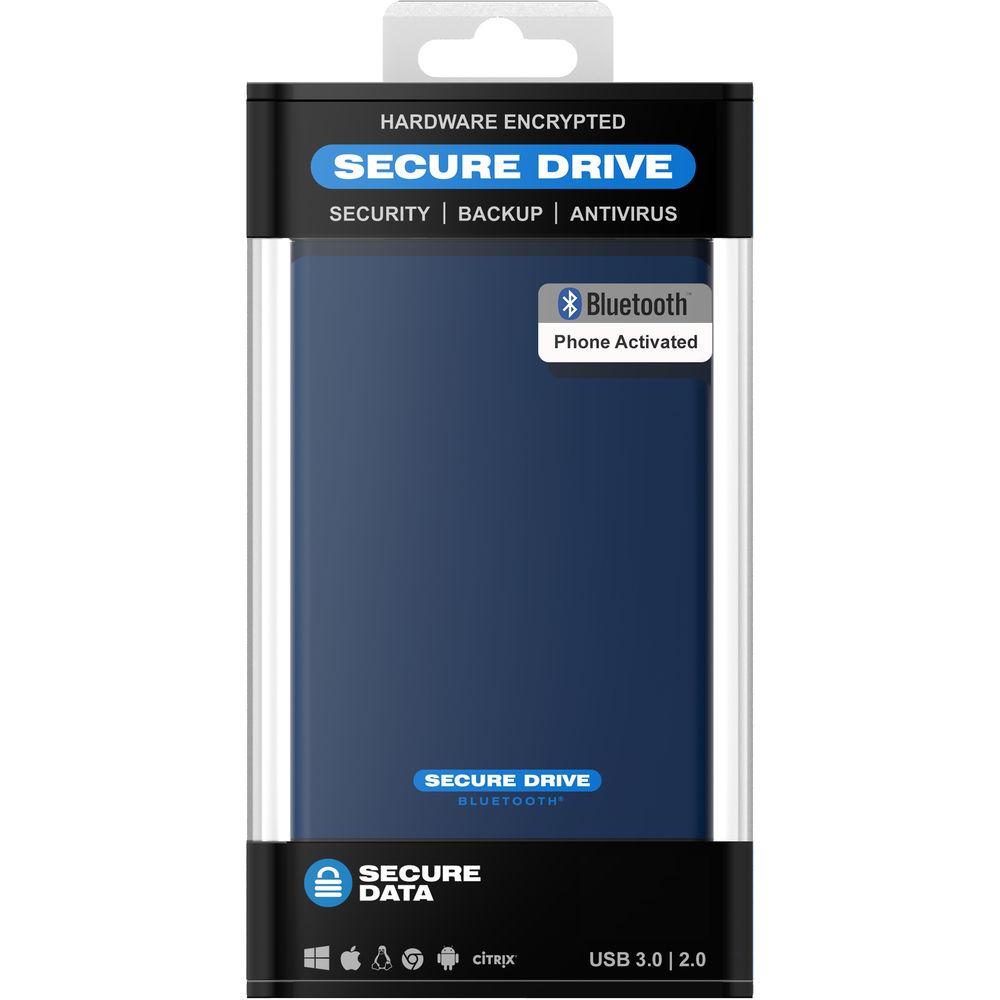 SecureData SecureDrive BT 250GB Encrypted SSD with Bluetooth Authentication