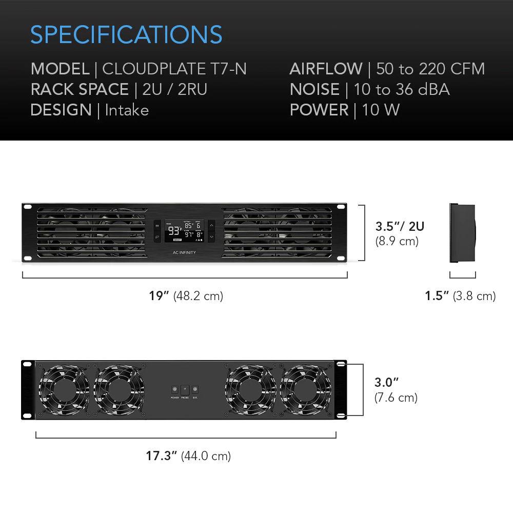 AC Infinity CLOUDPLATE T7-N Rackmount Cooling Fan System
