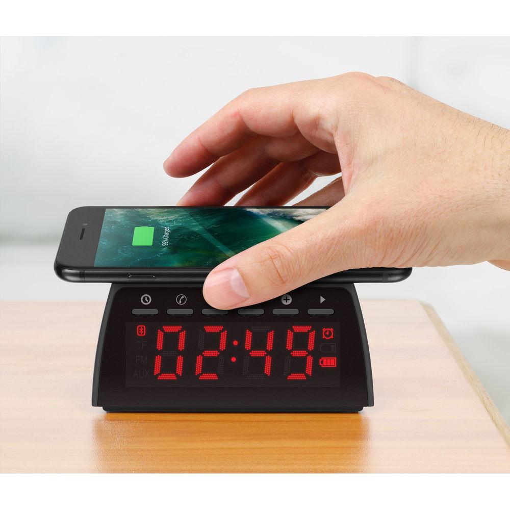 Aluratek ABQC01F Portable Bluetooth Alarm Clock Radio