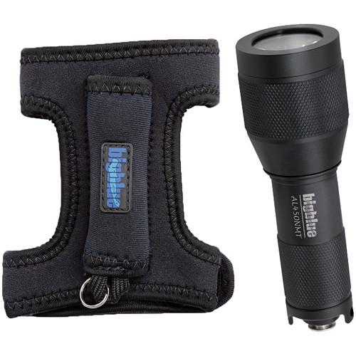 Bigblue AL450NMT Mini LED Dive Light with Narrow Beam, Goodman Glove, and Pouch