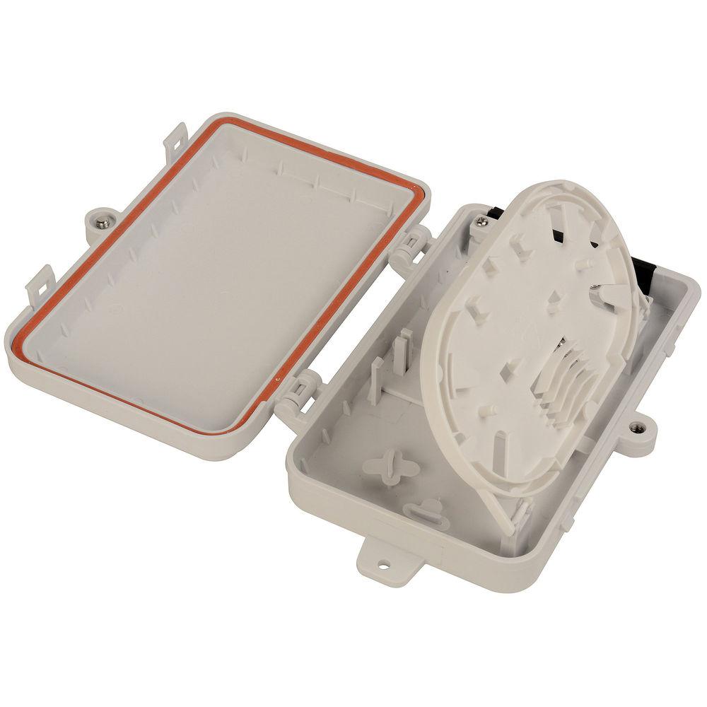 Camplex Plastic Wall Mount Terminal Box with Swing Out Splice Tray for 6 Simplex Fiber Adapters