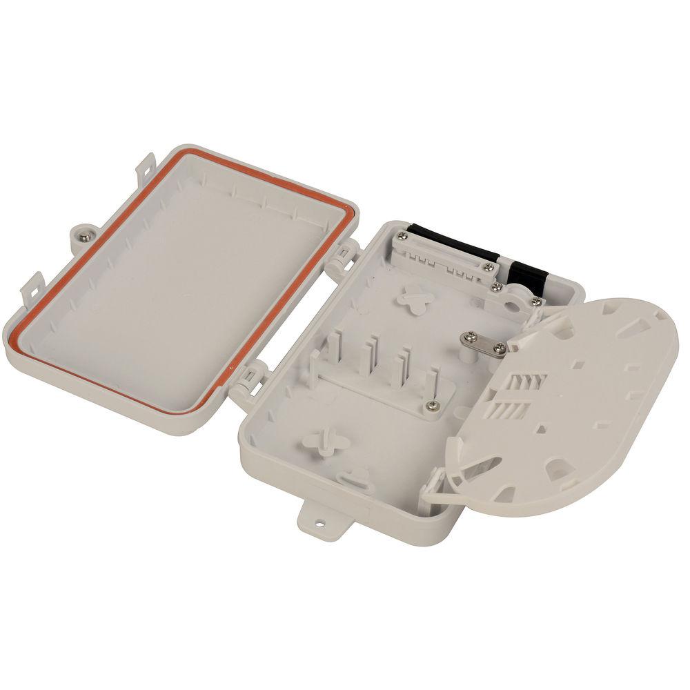 Camplex Plastic Wall Mount Terminal Box with Swing Out Splice Tray for 6 Simplex Fiber Adapters