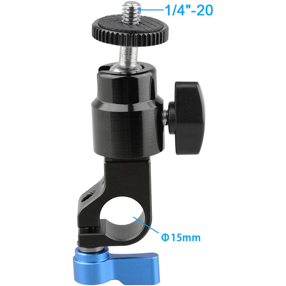 CAMVATE 15mm Rod Clamp with 1 4"-20 Screw Mini Ball Head Mount
