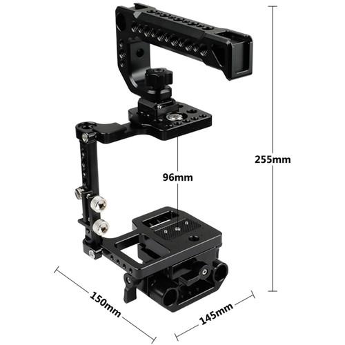 CAMVATE Cage Kit with Top Cheese Handle and ARCA QR Plate for Blackmagic Pocket Cinema Camera 4K