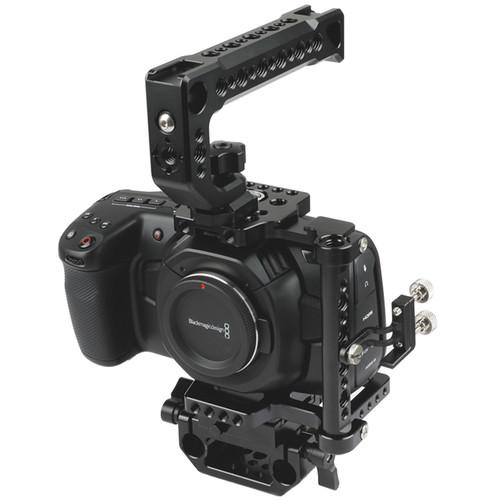 CAMVATE Cage Kit with Top Cheese Handle and ARCA QR Plate for Blackmagic Pocket Cinema Camera 4K