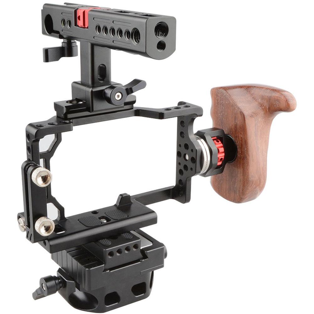 CAMVATE Camera Cage with QR Baseplate and Rotating NATO Top Handle for Sony a6500