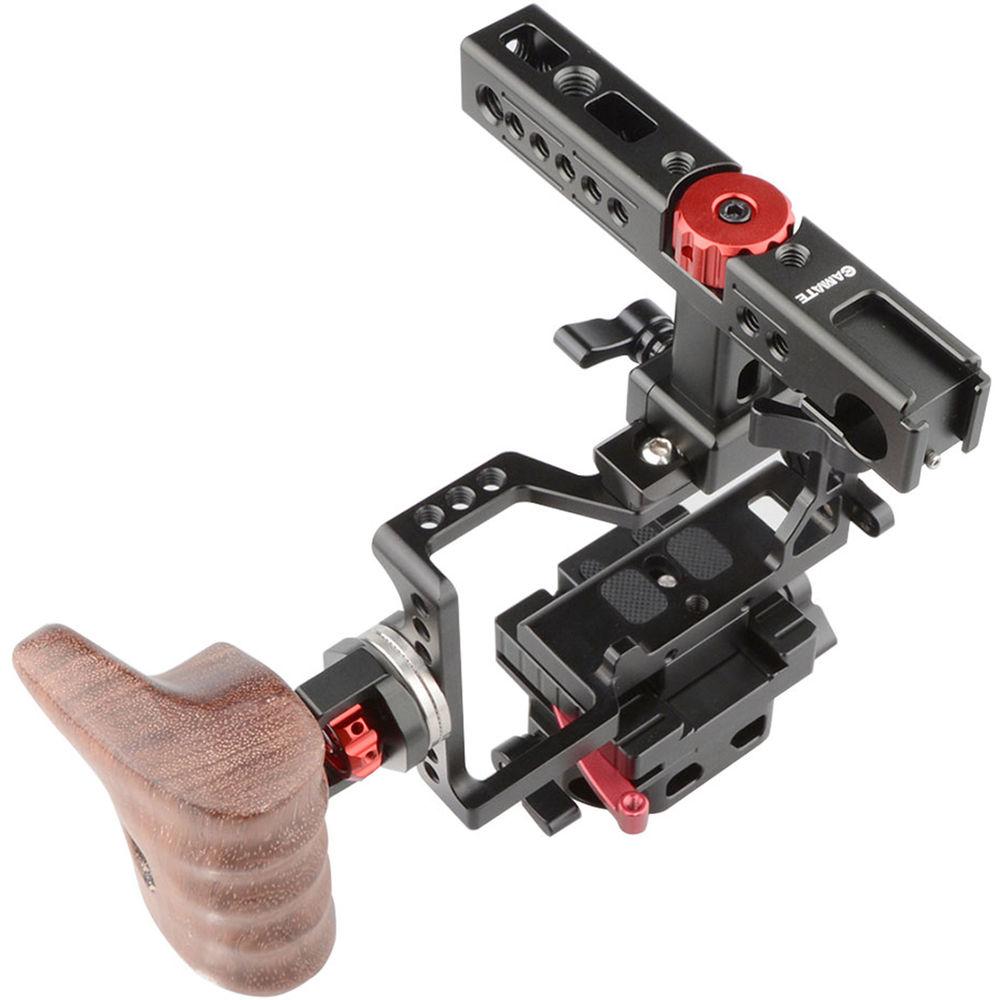 CAMVATE Camera Cage with QR Baseplate and Rotating NATO Top Handle for Sony a6500