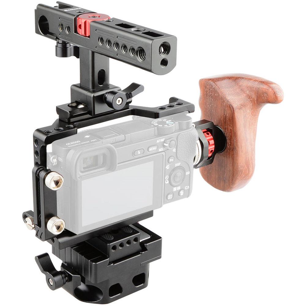 CAMVATE Camera Cage with QR Baseplate and Rotating NATO Top Handle for Sony a6500