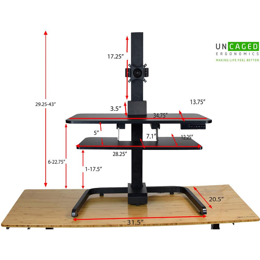 Uncaged Ergonomics Electric Standing Desk Conversion