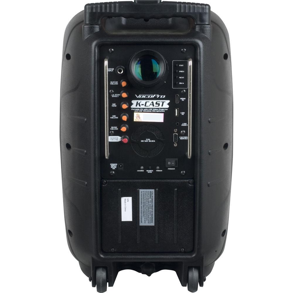 VocoPro K-Cast Portable Battery-Powered PA and Projector with Screen