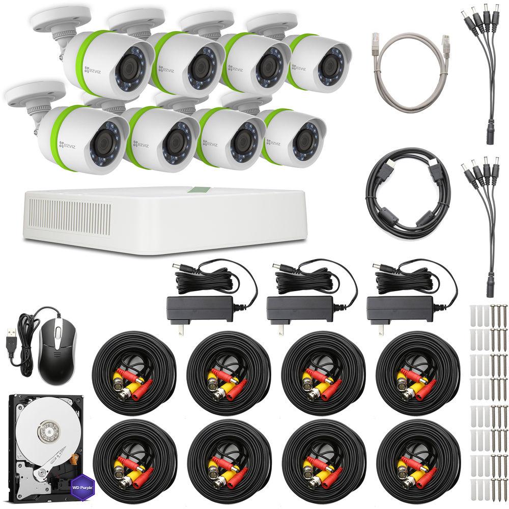 ezviz Everyday 720p 8-Channel 720p DVR with 1TB HDD and 8 720p Outdoor Bullet Cameras