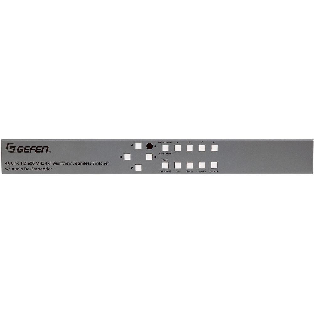 Gefen 4K 600 MHz 4 x 1 Multiview Seamless Switcher with Audio De-Embedder