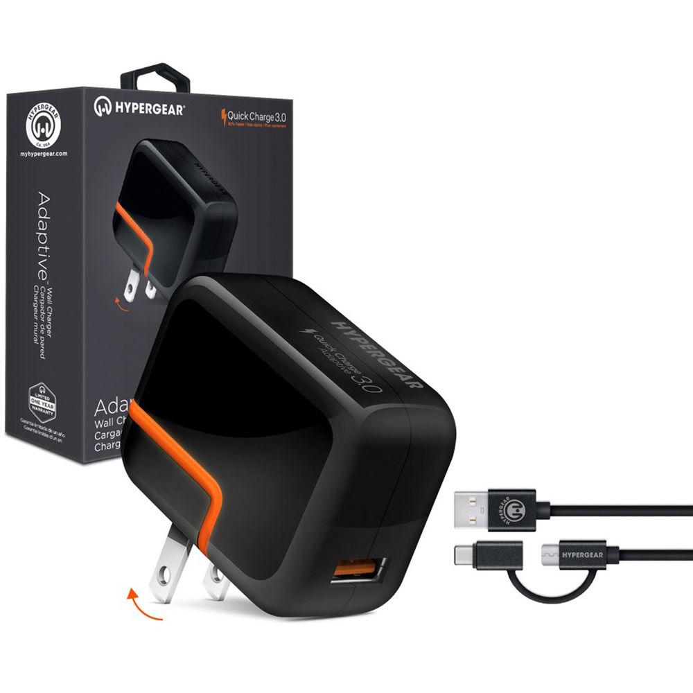 HyperGear Adaptive Quick Charge 3.0 Wall Charger with Hybrid USB Cable