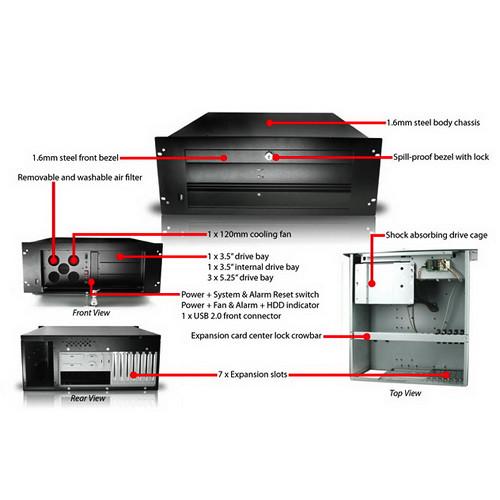 iStarUSA Rugged Compact 17" Rackmount Chassis with 500W Redundant Power Supply