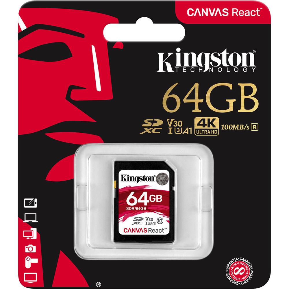 Kingston 64GB Canvas React UHS-I SDXC Memory Card