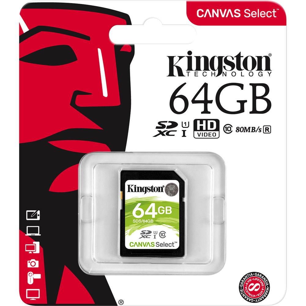 Kingston 64GB Canvas Select UHS-I SDXC Memory Card