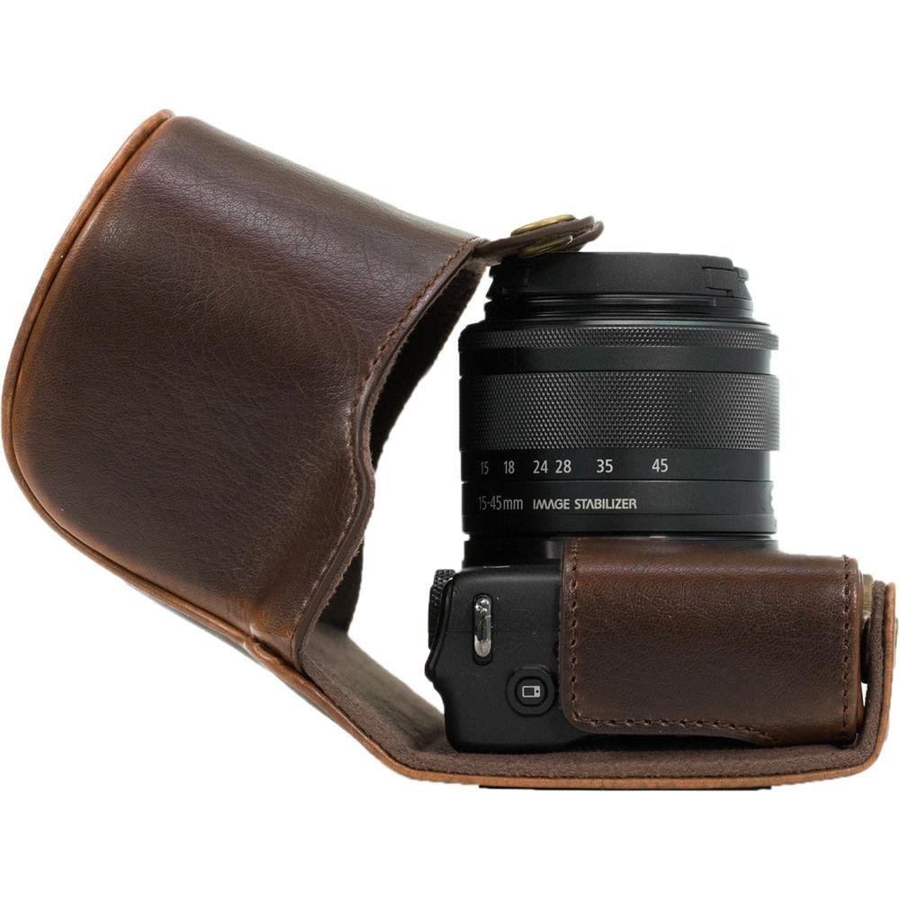 MegaGear Ever Ready PU Leather Case & Strap for Canon EOS M10
