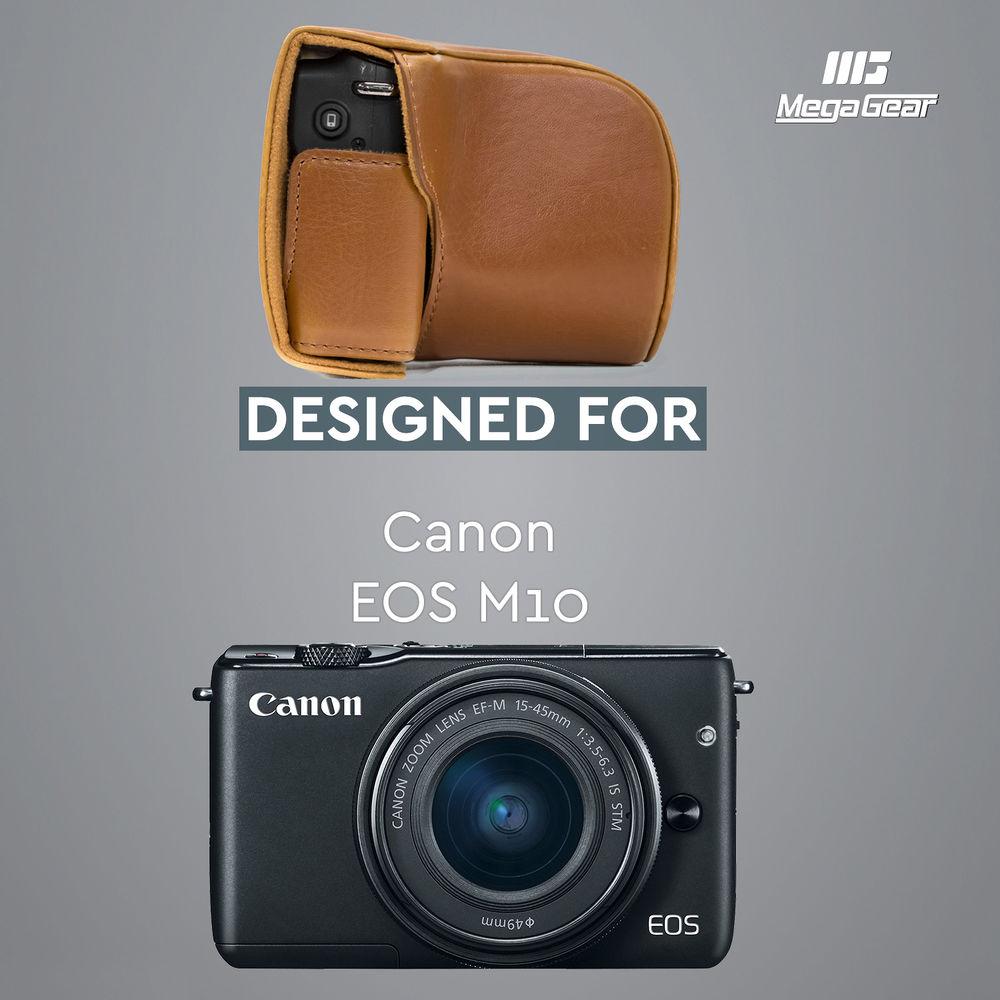 MegaGear Ever Ready PU Leather Case & Strap for Canon EOS M10