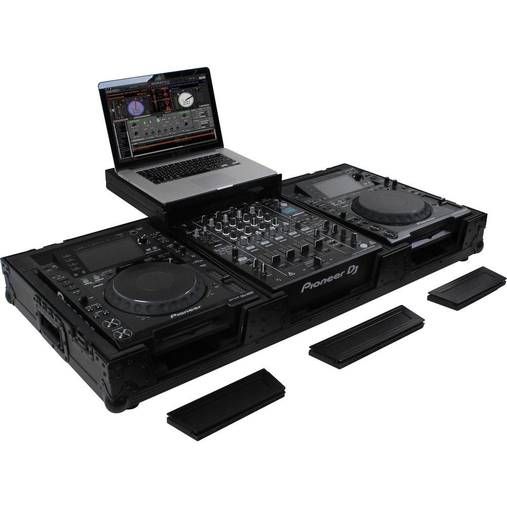 Odyssey Innovative Designs Black Label Universal CD Digital Media Player DJ Coffin with Wheels
