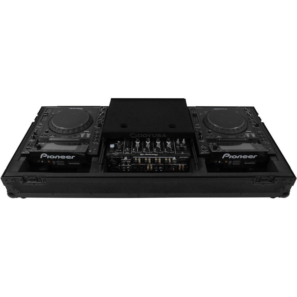 Odyssey Innovative Designs Black Label Universal CD Digital Media Player DJ Coffin with Wheels