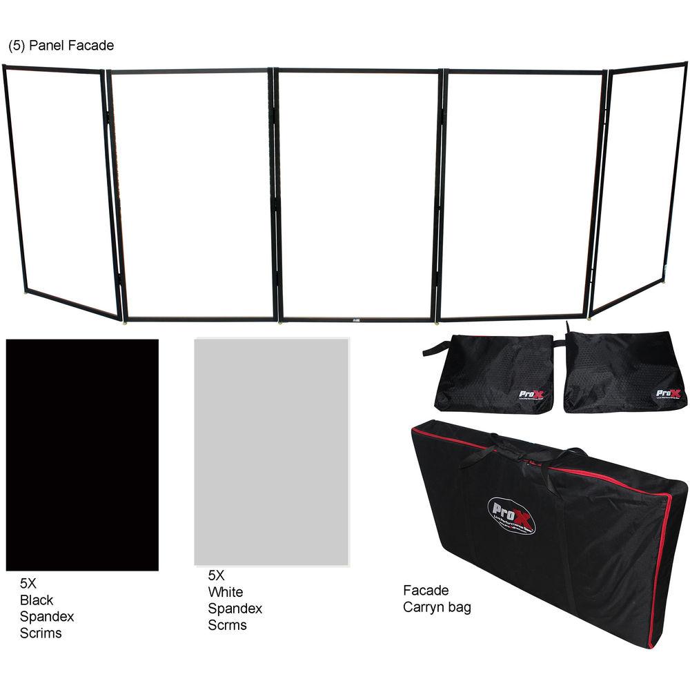 ProX XF-5X3048B 5-Panel Pro DJ Facade with Black Trim
