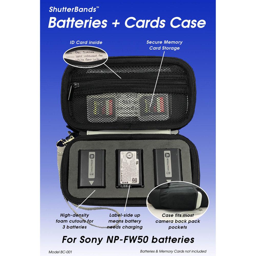ShutterBands Batteries and Cards Case for Sony NP-FZ100 Battery