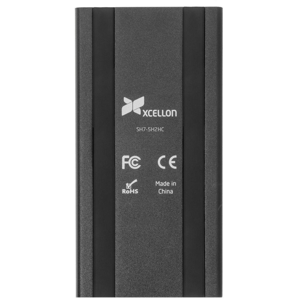 Xcellon 7-Port Powered USB 3.0 Slim Aluminum Hub with 2 Dual Data Charging Ports