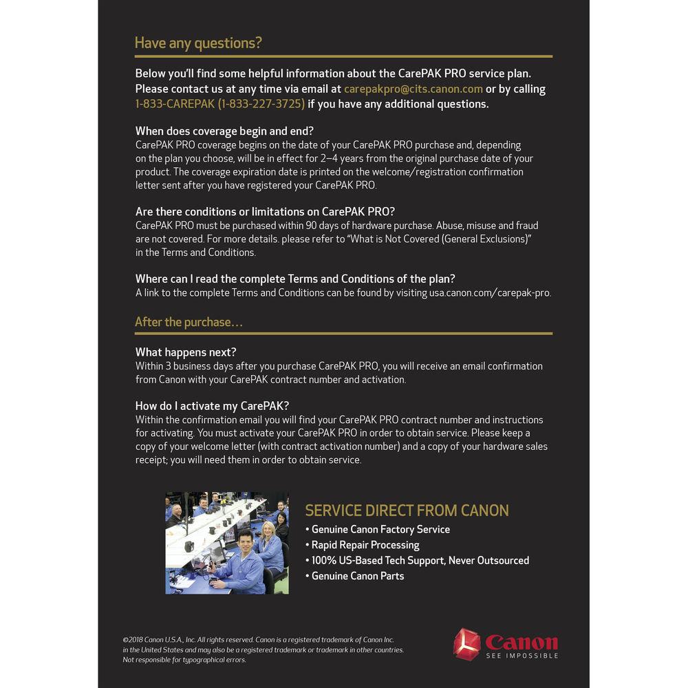 Canon CarePAK Pro Accidental Damage Protection for Cinema Lenses