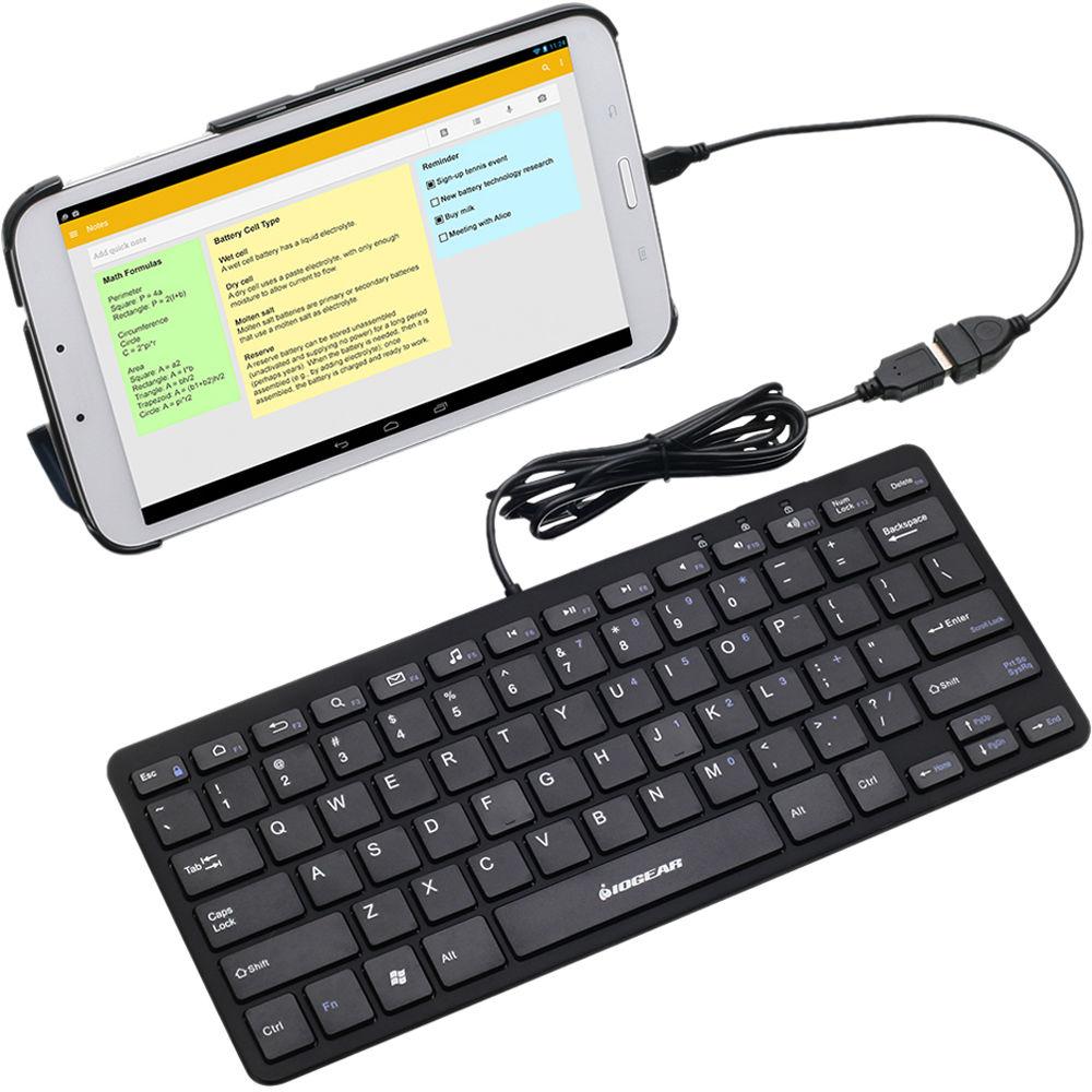 IOGEAR Portable Wired USB Keyboard for Tablets with OTG Adapter