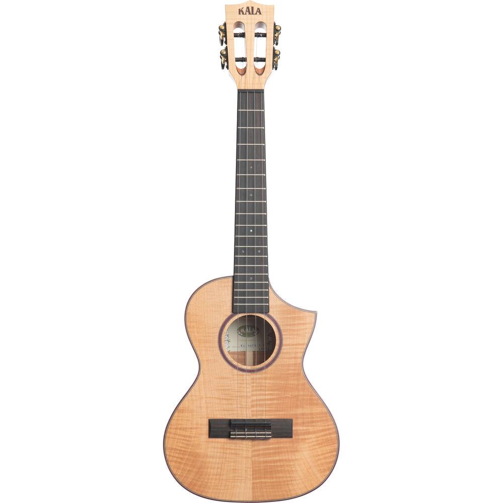 KALA Satin All Solid Flame Maple Cutaway Tenor Ukulele