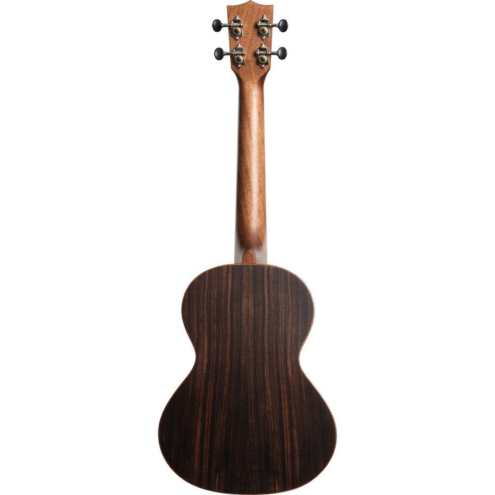 KALA Satin Solid Spruce Striped Ebony Tenor Ukulele
