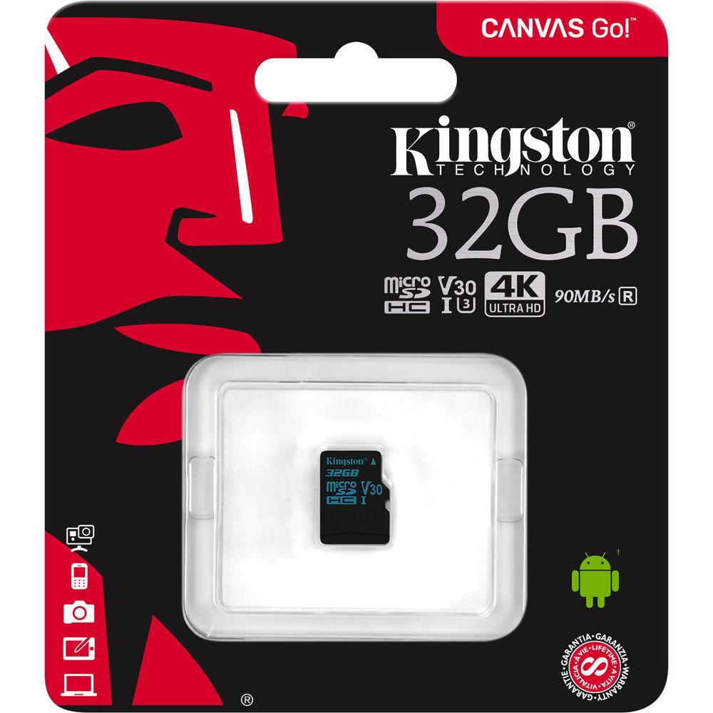 Kingston 32GB Canvas Go! UHS-I microSDHC Memory Card