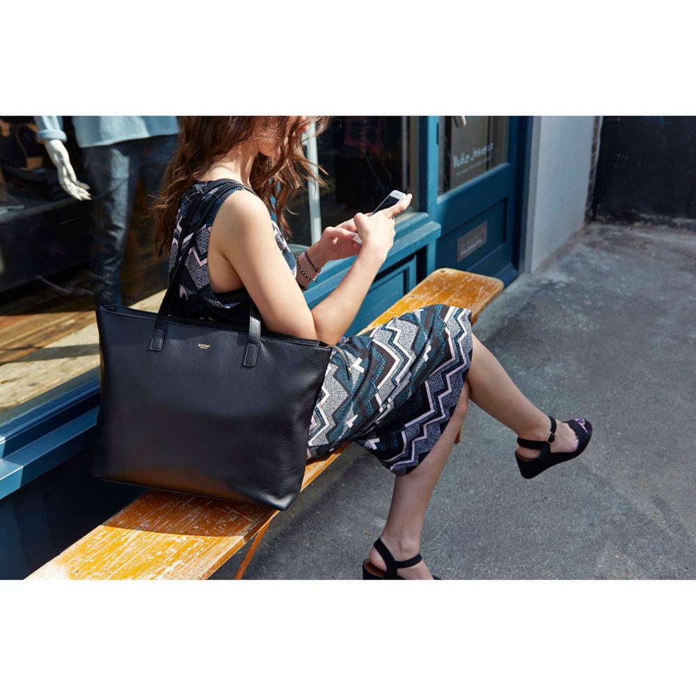 KNOMO USA Maddox Leather Laptop Tote Bag 15"