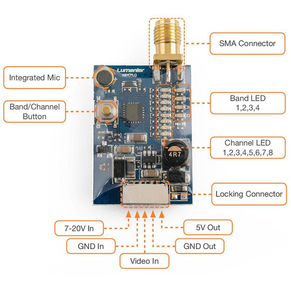 Lumenier TX5G2R Mini 200mW 5.8GHz Transmitter with Raceband