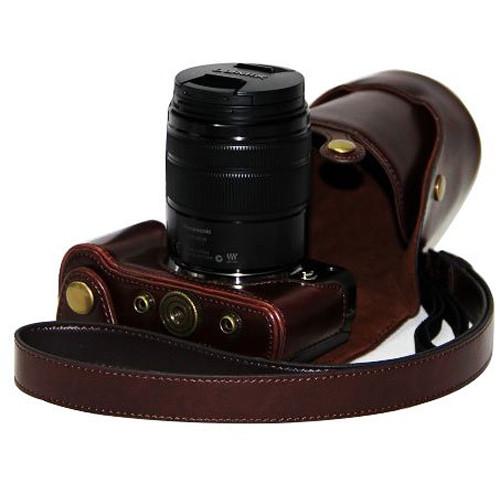 MegaGear Ever Ready Leather Camera Case for Panasonic GF6 with 14-42, 45-150mm Lens