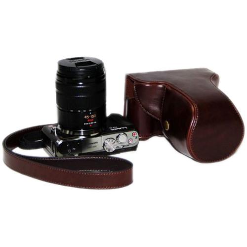 MegaGear Ever Ready Leather Camera Case for Panasonic GF6 with 14-42, 45-150mm Lens