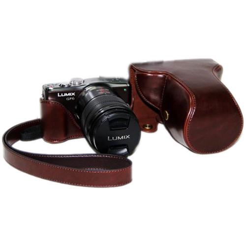 MegaGear Ever Ready Leather Camera Case for Panasonic GF6 with 14-42, 45-150mm Lens