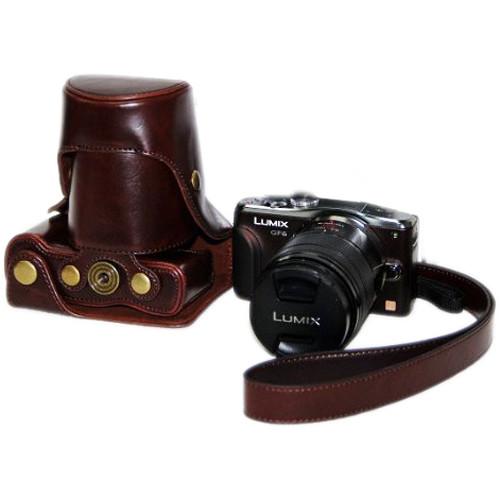 MegaGear Ever Ready Leather Camera Case for Panasonic GF6 with 14-42, 45-150mm Lens