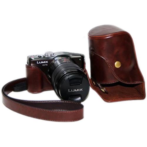 MegaGear Ever Ready Leather Camera Case for Panasonic GF6 with 14-42, 45-150mm Lens
