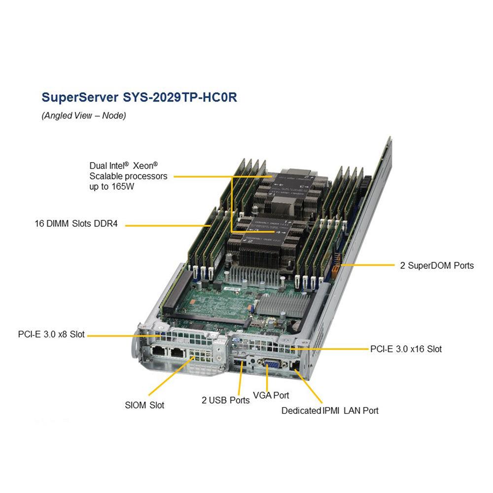 Supermicro SuperServer 2029TP-HC0R with Chassis CSV-217HQ -R2K20BP2 BPN-ADP-S3008L