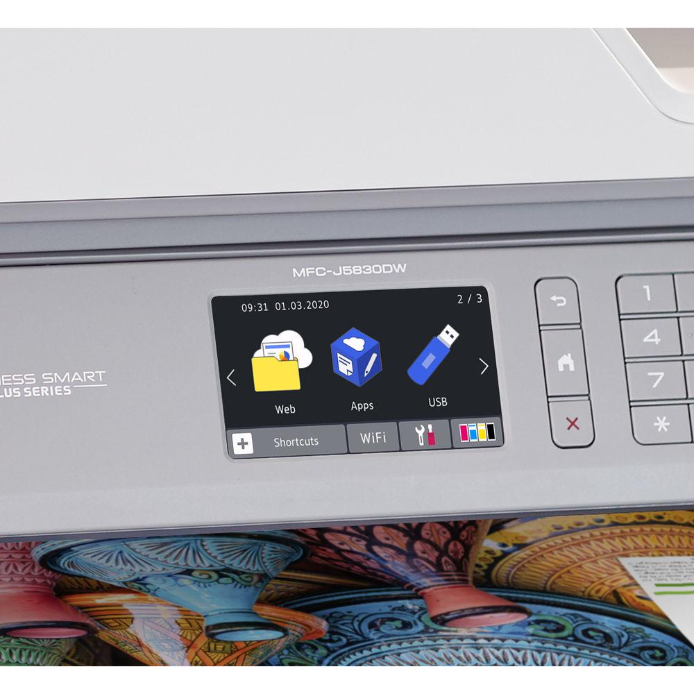 Brother MFC-J5830DW XL Business Smart Plus All-in-One Inkjet Printer with Four Sets of INKvestment Inks