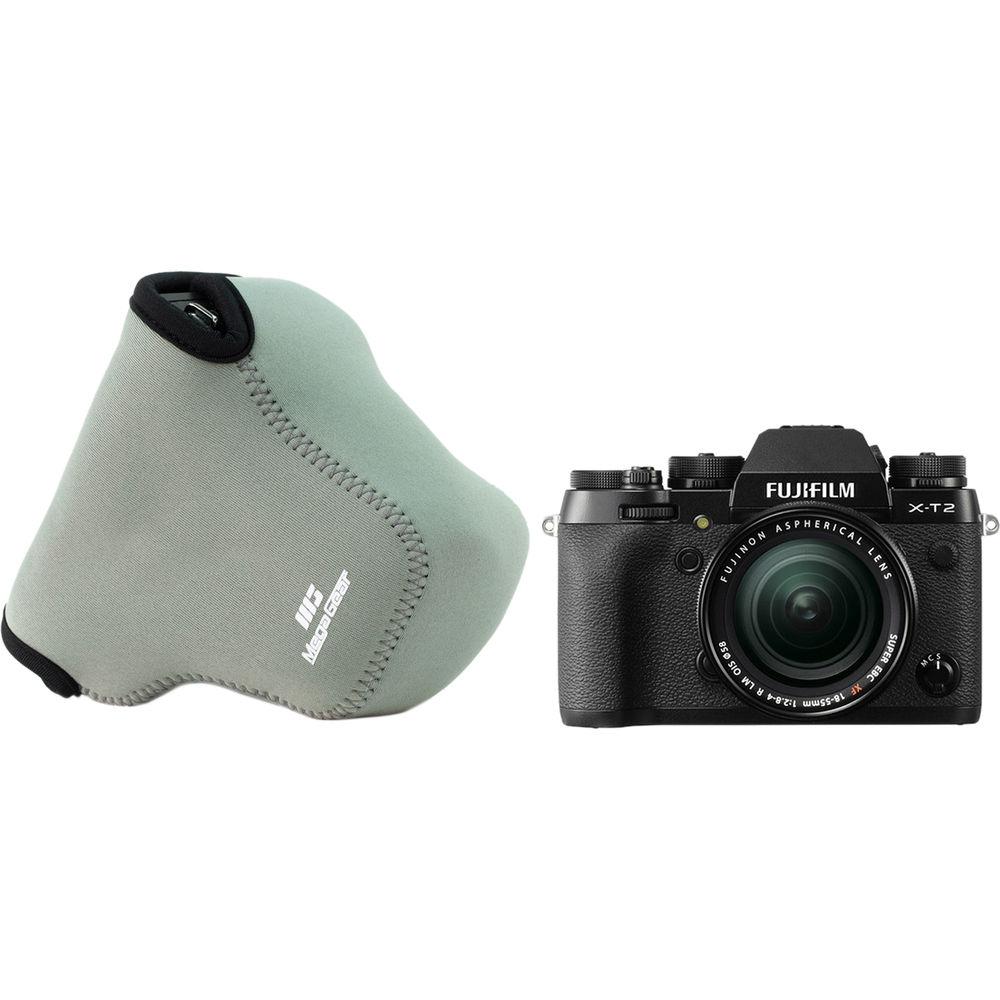 MegaGear MG866 Ultra Light Neoprene Case with Carabiner for Fujifilm X-T2 with 18-55mm