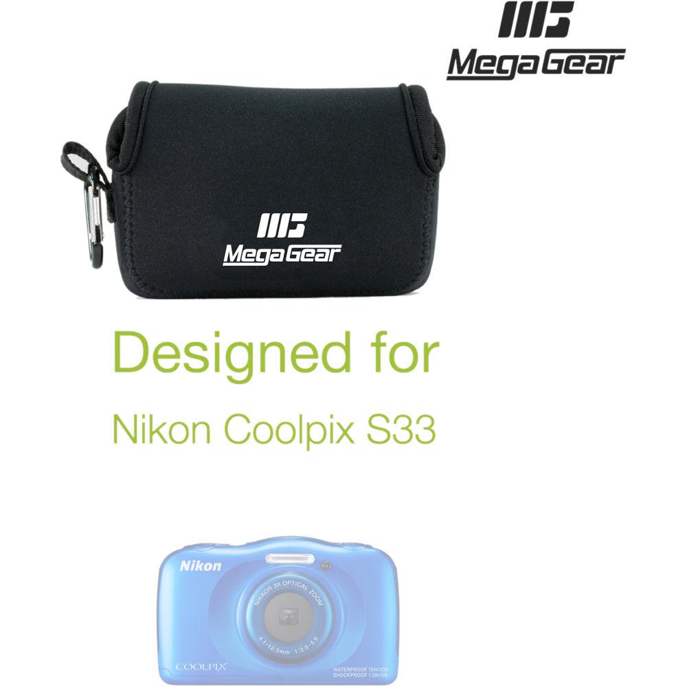 MegaGear Ultra-Light Neoprene Camera Case with Carabiner for Nikon COOLPIX S33