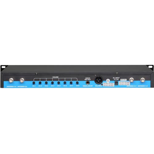 Pyle Pro PDWM8350 8-Channel UHF Wireless Microphone System with 4 Handheld Mics 4 Beltpacks 4 Headsets Mics 4 Lavalier Mics