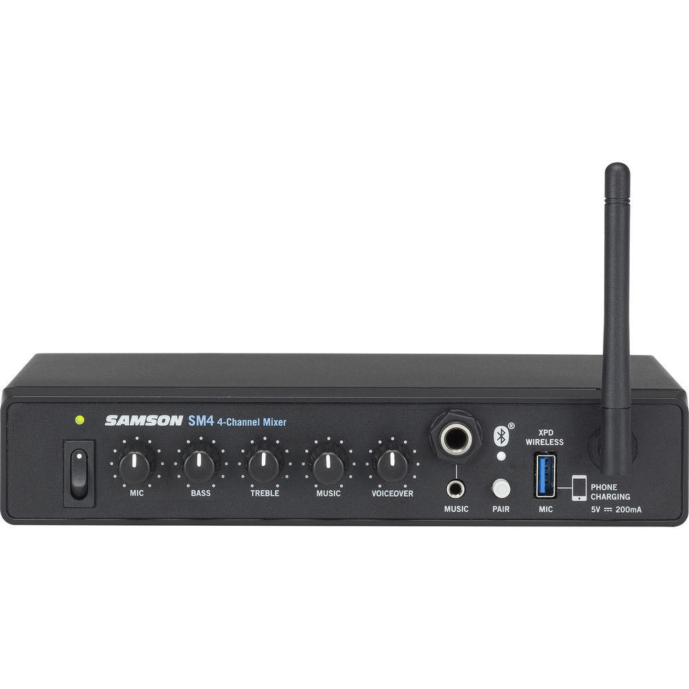 Samson 4-Channel Mixer with USB and Bluetooth Capability