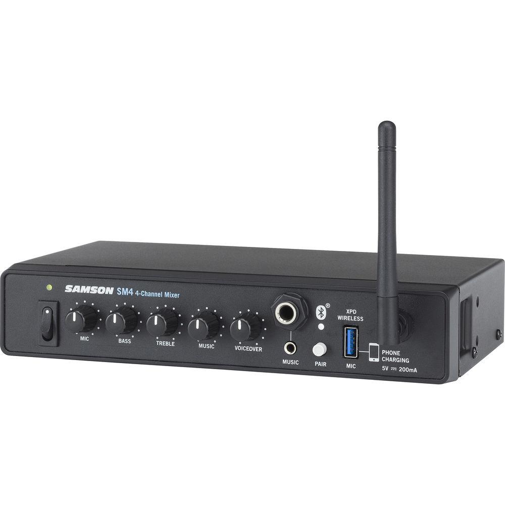 Samson 4-Channel Mixer with USB and Bluetooth Capability